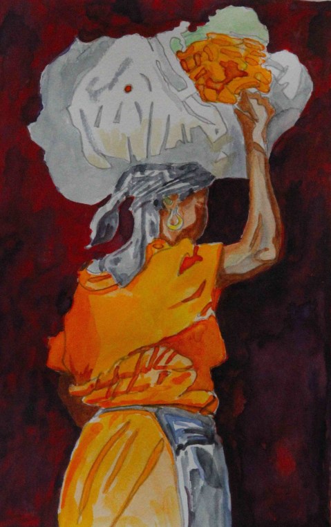 Vagabond Artist Images of Haiti--Carrot Lady