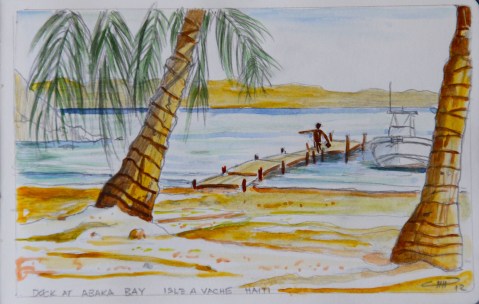 Vagabond Artist Images of Haiti--Abaka Bay Dock