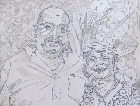 Vagabond Artist Images of Haiti--Bernard & Mimi