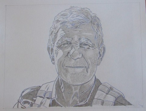 Vagabond Artist Images of Haiti--Self Portrait of Artist